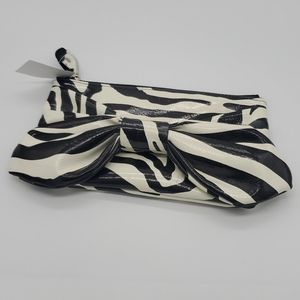 NWT New Direction Zebra Faux Leather Clutch